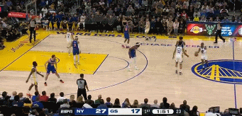 精准制导！保罗中圈长距离抛球 TJD心领神会空接得手扣停尼克斯