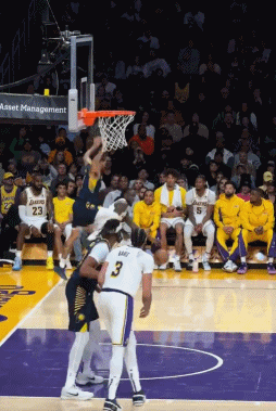 吓一大跳！普林斯高难度上篮命中 詹姆斯从板凳上兴奋跳起庆祝